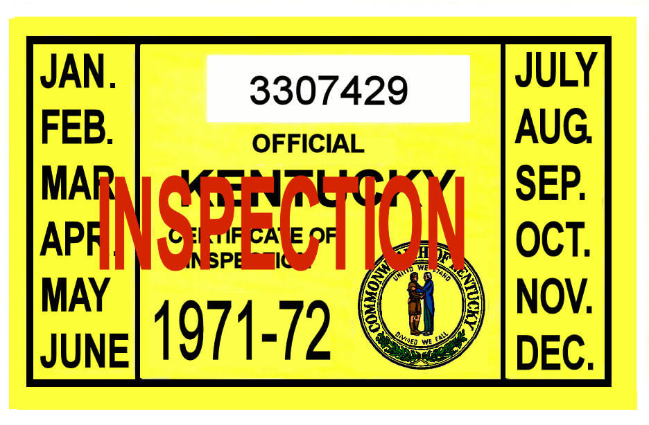 Modal Additional Images for 1971-72 Kentucky Inspection Sticker